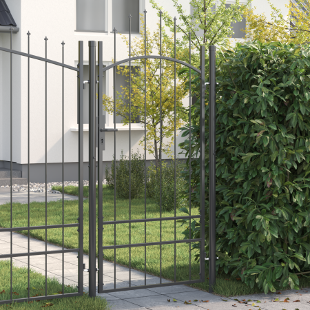 Puerta de jardín Gris 200 x 100 cm 100 x 200 cm Acero