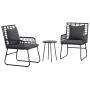 Conjunto de Comedor de Jardín 3 pcs Negro, Antracita