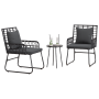 Conjunto de Comedor de Jardín 3 pcs Negro, Antracita