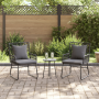 Conjunto de Comedor de Jardín 3 pcs Negro, Antracita