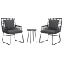 Conjunto de Comedor de Jardín 3 pcs Negro, Antracita