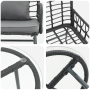 Conjunto de Comedor de Jardín 3 pcs Negro, Antracita