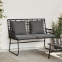 Banco de jardín con almohada Negro, Antracita 113 x 69 x 83 cm
