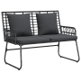 Banco de jardín con almohada Negro, Antracita 113 x 69 x 83 cm
