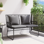 Banco de jardín con almohada Negro, Antracita 113 x 69 x 83 cm