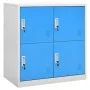 Locker cabinets 2 units light gray and blue steel 90x45x92.5 cm by vidaXL, Lockers and storage cabinets - Ref: Foro24-3095224...
