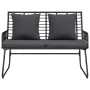 Banco de jardín con almohada Negro, Antracita 113 x 69 x 83 cm