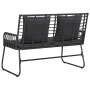Banco de jardín con almohada Negro, Antracita 113 x 69 x 83 cm