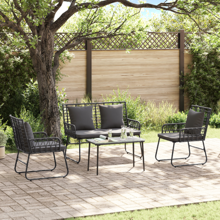 Conjunto de Comedor de Jardín 3 pcs Negro, Antracita