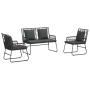Conjunto de Comedor de Jardín 3 pcs Negro, Antracita