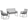 Conjunto de Comedor de Jardín 3 pcs Negro, Antracita