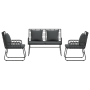Conjunto de Comedor de Jardín 3 pcs Negro, Antracita