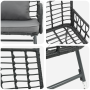 Conjunto de Comedor de Jardín 3 pcs Negro, Antracita