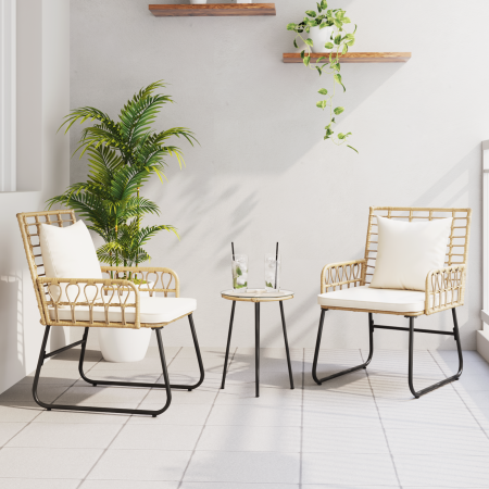 Conjunto de Comedor de Jardín 3 pcs Negro, Antracita