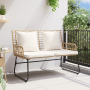Banco de jardín con almohada Negro, Antracita 113 x 69 x 83 cm