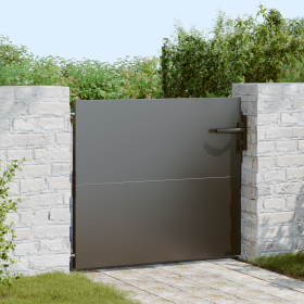 Puerta de jardín con cerradura Negro 105 x 100 cm