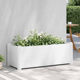Arriate elevado de jardín PP blanco 100x43x35 cm