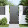Puerta de jardín con cerradura Negro 105 x 200 cm