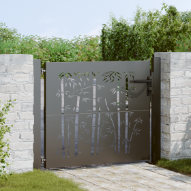 Puerta de jardín Otro con cerradura Negro 105 x 100 cm