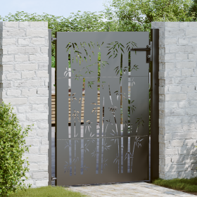 Puerta de jardín Otro con cerradura Negro 105 x 125 cm