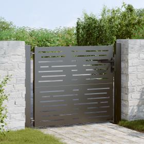 Puerta de jardín con cerradura Negro 105 x 100 cm