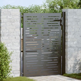 Puerta de jardín con cerradura Negro 105 x 125 cm