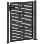 Puerta de jardín con cerradura Negro 105 x 150 cm