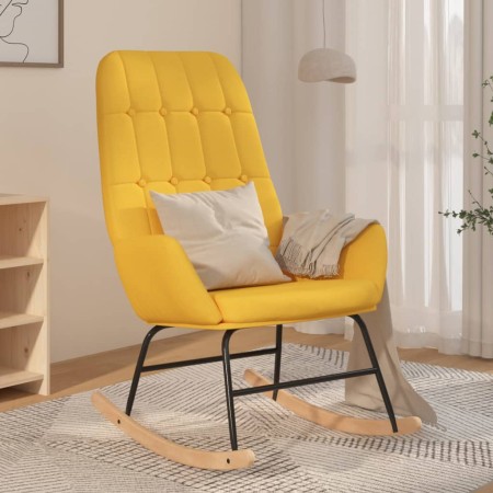 Schaukelstuhl aus senfgelbem Stoff von vidaXL, Schaukelstühle - Ref: Foro24-341260, Preis: 126,29 €, Rabatt: %