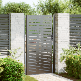 Puerta de jardín con cerradura Negro 105 x 200 cm