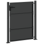 Puerta de jardín con cerradura Negro 105 x 150 cm