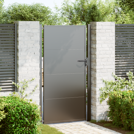 Puerta de jardín con cerradura Negro 100 x 175 cm