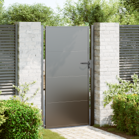 Puerta de jardín con cerradura Negro 100 x 200 cm