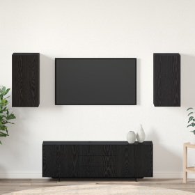 Unidad de Televisión 2 pcs Roble negro Madera contrachapada