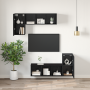 Unidad de Televisión 2 pcs Roble negro Madera contrachapada