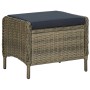 Set muebles de jardín 2 piezas y cojines ratán sintético marrón