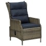 Set muebles de jardín 2 piezas y cojines ratán sintético marrón
