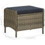 Set muebles de jardín 2 piezas y cojines ratán sintético marrón