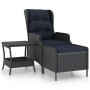 Set muebles jardín 2 pzas ratán sintético gris oscuro y cojines