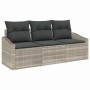 Conjunto de sofá de jardín 3 pcs Gris claro Poliratán