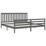 Grauer Massivholzbettrahmen mit Kopfteil 200x200 cm von vidaXL, Betten und Lattenroste - Ref: Foro24-3194268, Preis: 180,08 €...