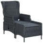 Set comedor jardín 9 pzas cojines ratán sintético gris oscuro