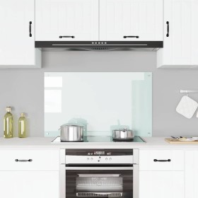Protección salpicaduras cocina vidrio templado blanco 100x60 cm