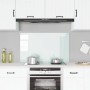 Protección salpicaduras cocina vidrio templado blanco 100x60 cm