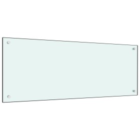 Protección salpicaduras cocina vidrio templado blanco 100x40 cm