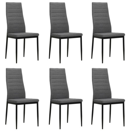 Sillas de comedor 6 unidades de tela gris claro