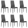 Sillas de comedor 6 unidades de tela gris claro