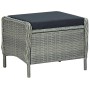 Set comedor jardín 9 pzas y cojines ratán sintético gris claro