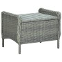 Set comedor jardín 9 pzas y cojines ratán sintético gris claro