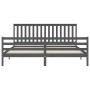 Grauer Massivholzbettrahmen mit Kopfteil 200x200 cm von vidaXL, Betten und Lattenroste - Ref: Foro24-3194268, Preis: 180,08 €...