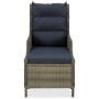 Set muebles de jardín 3 piezas y cojines ratán sintético marrón